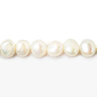 Off White Baroque Side Drilled Freshwater Pearls 16 inch 64 pieces 6x6-8x7mm - The Bead Traders