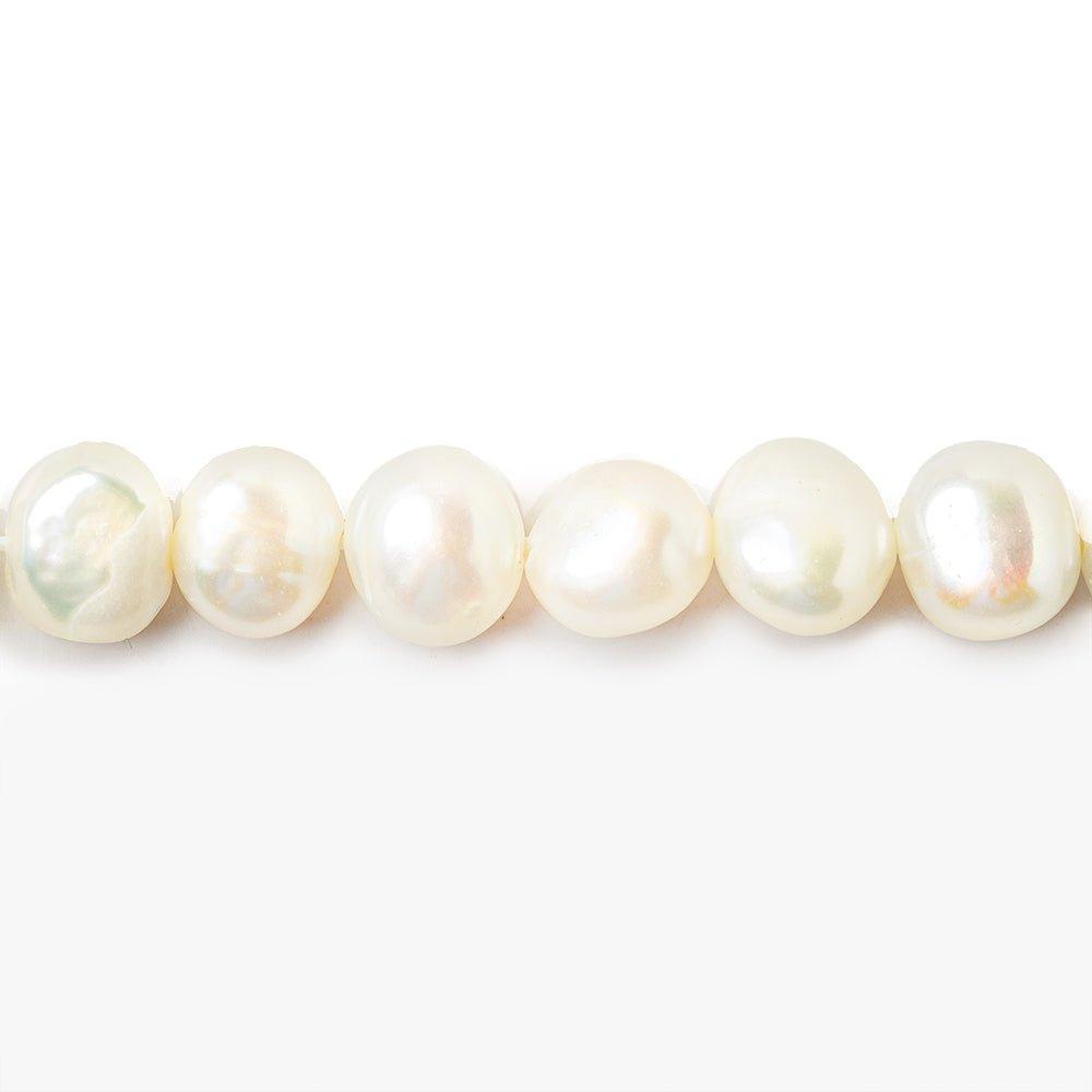 Off White Baroque Side Drilled Freshwater Pearls 16 inch 64 pieces 6x6-8x7mm - The Bead Traders