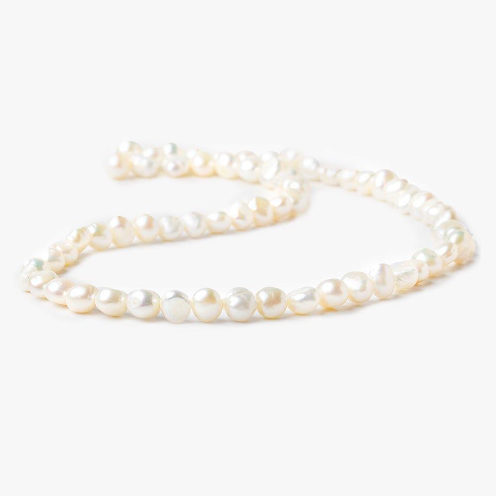 Off White Baroque Side Drilled Freshwater Pearls 16 inch 64 pieces 6x6-8x7mm - The Bead Traders