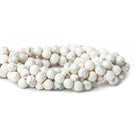 Off White Howlite Beads Plain 5mm Rounds, 14" length, 69 pcs - The Bead Traders