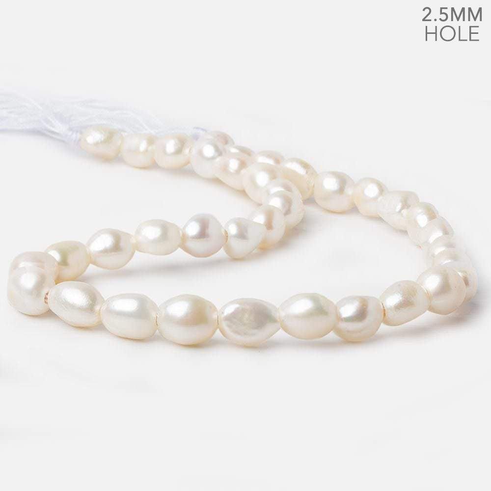 Off White Large Hole Baroque Freshwater Pearls 15 inch 31 pieces - The Bead Traders
