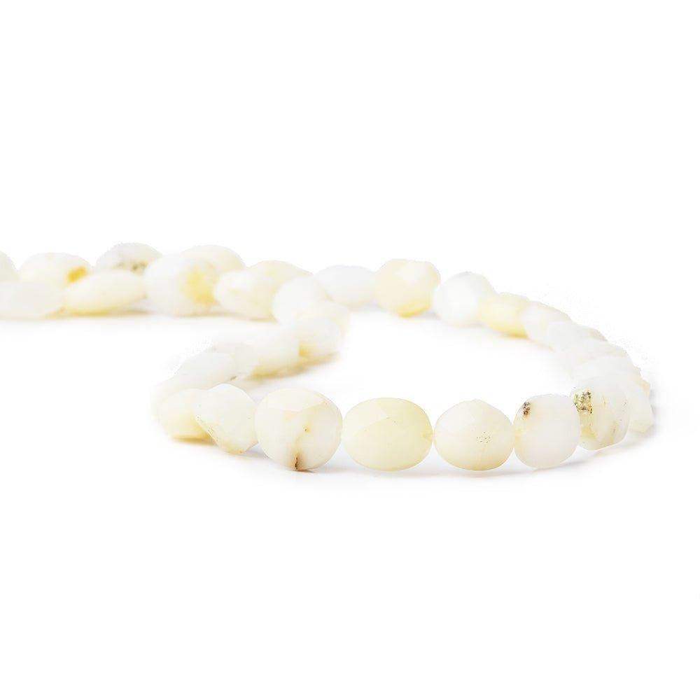 Off White Peruvian Dendritic Opal Beads Faceted 10x8mm Ovals, 16" length, 40 pcs - The Bead Traders