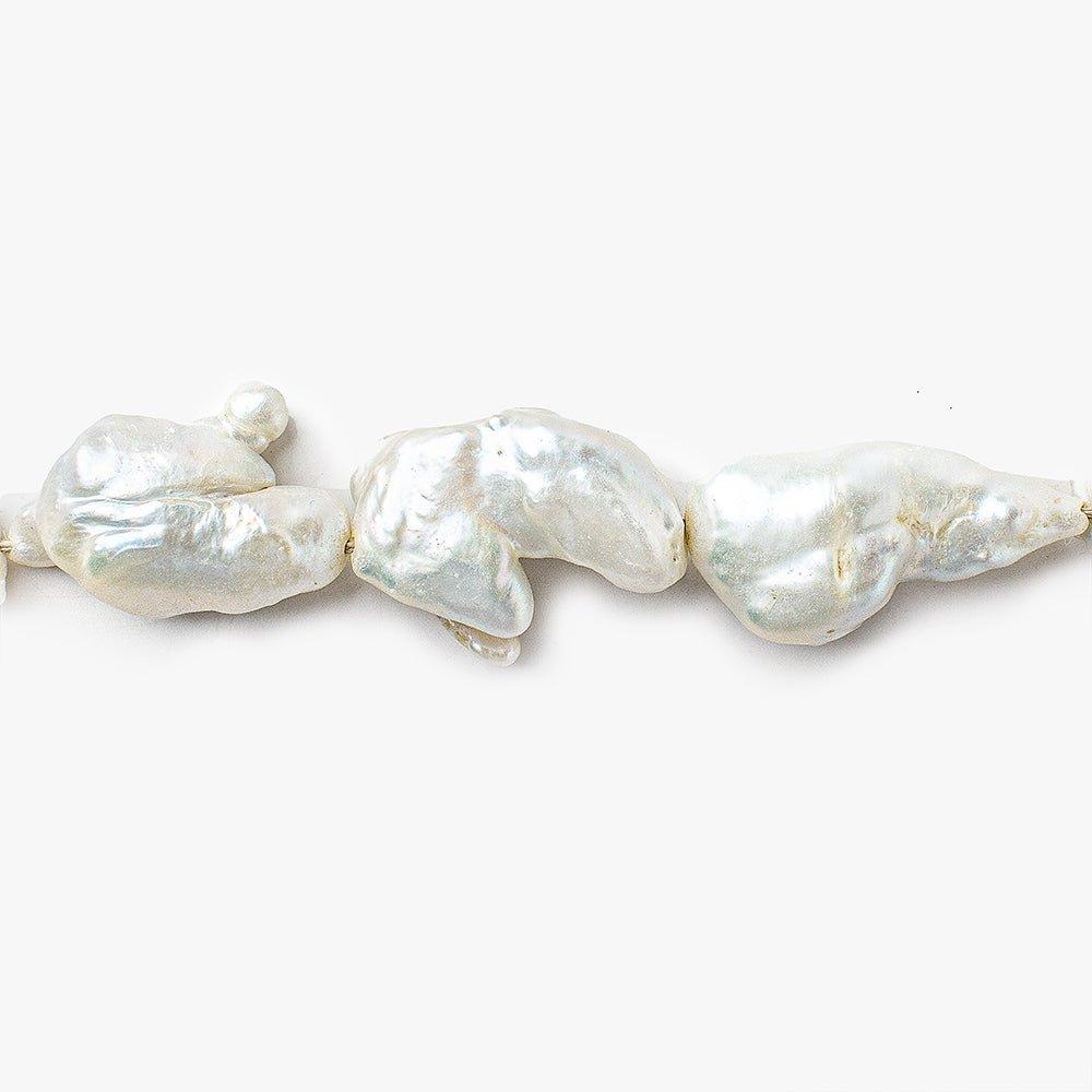 Off White Souffle Straight Drill Baroque Freshwater Pearls 16 inch 15 beads - The Bead Traders