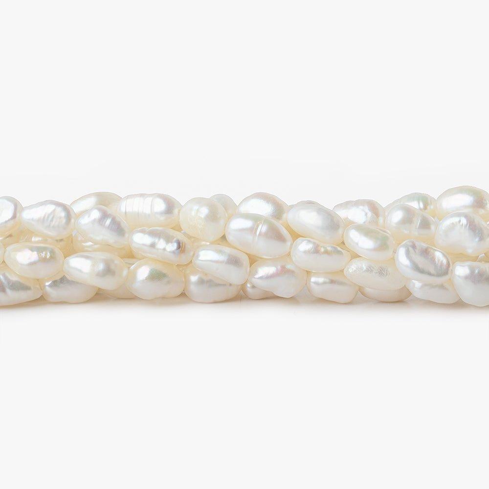 Off White straight drilled Baroque Freshwater Pearl 15 inch 52 beads 5x4-7x4mm - The Bead Traders