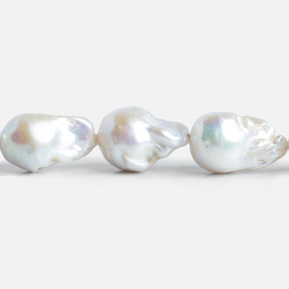 Off White Ultra Baroque Freshwater Pearls 16 inch 19 pieces - The Bead Traders