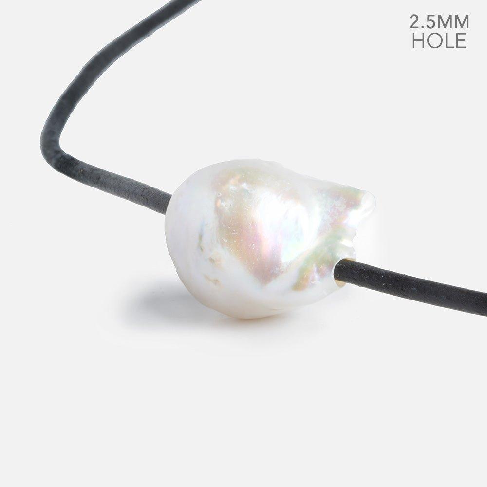 Off White Ultra Baroque Large Hole Freshwater Pearls 4 inch 5 pieces - The Bead Traders
