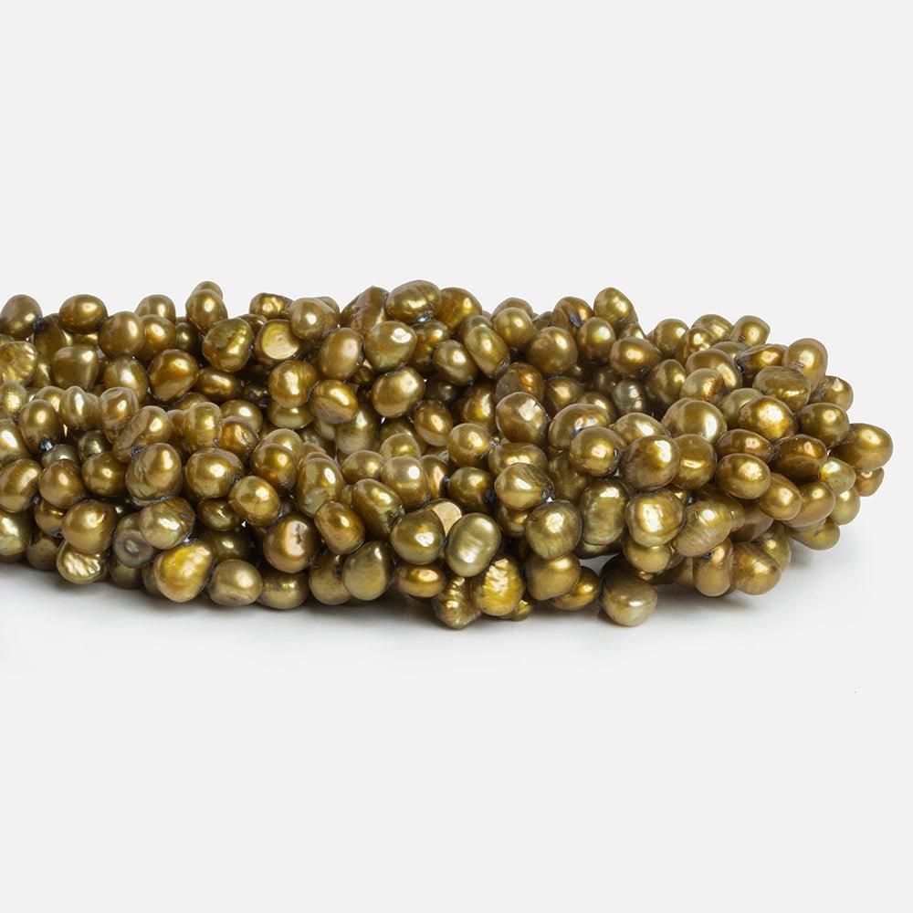 Olive Green Baroque Freshwater Pearls 16 inch 80 pieces - The Bead Traders