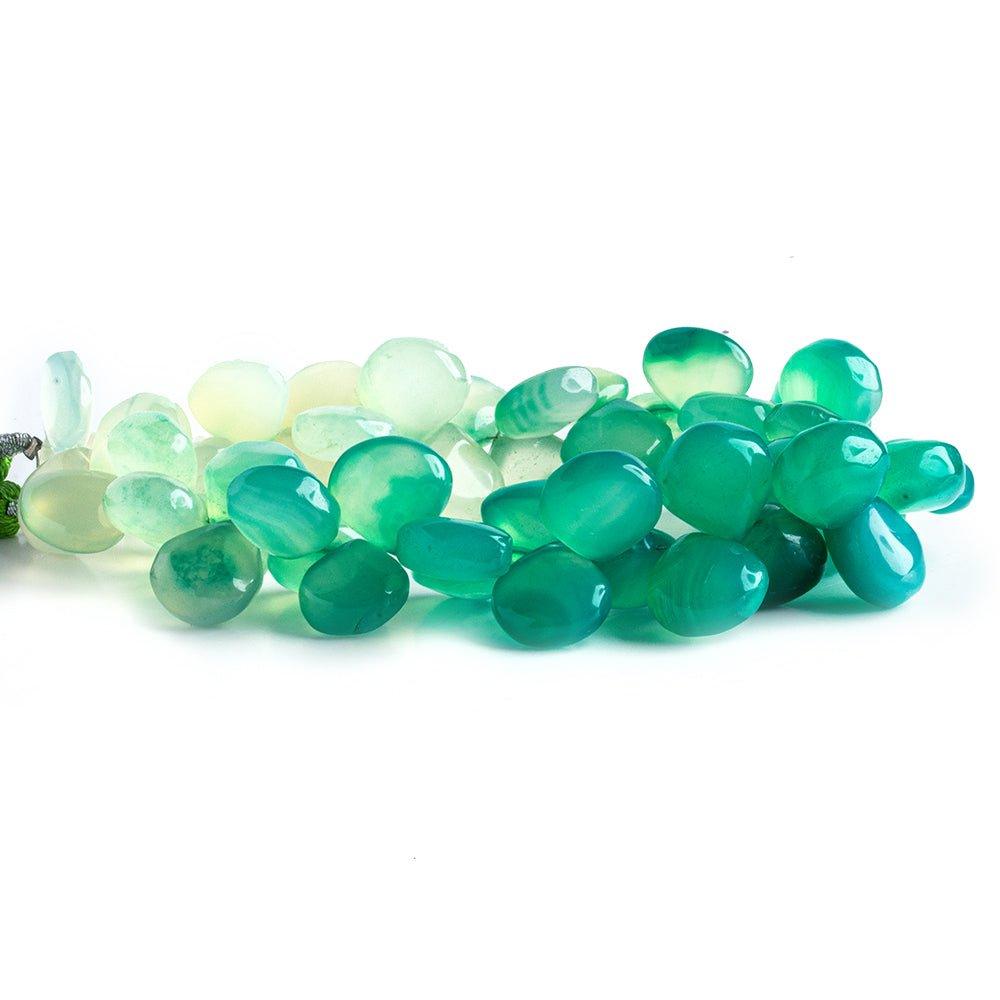 Ombre' Mint Green Chalcedony plain heart 8 inch 54 beads 12x12mm - The Bead Traders