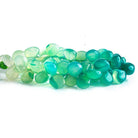 Ombre' Mint Green Chalcedony plain hearts 8 inches 54 beads 11x11mm - The Bead Traders