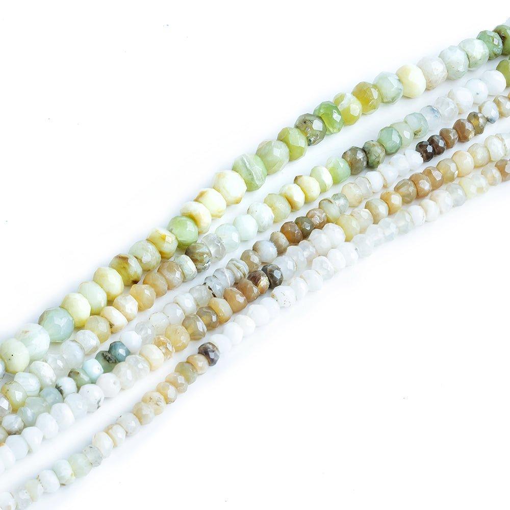 Opal Faceted Rondelles - Lot of 5 - The Bead Traders