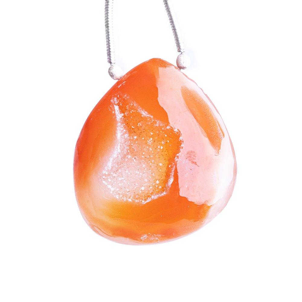 Orange Agate Drusy Gem Focal Bead 1 Piece - The Bead Traders
