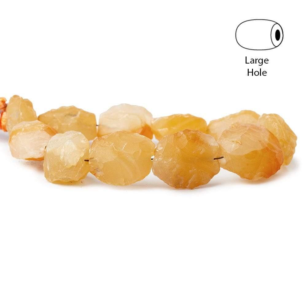 Orange Agate Hammer Faceted Oval Beads 8 inch 11 pieces - The Bead Traders