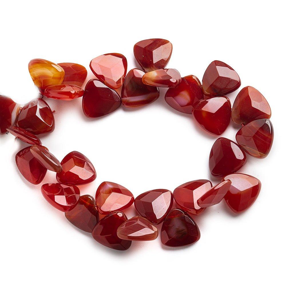 Orange Marshmallow Agate Faceted 13x13mm Top Drilled Triangles 8 inch strand - The Bead Traders