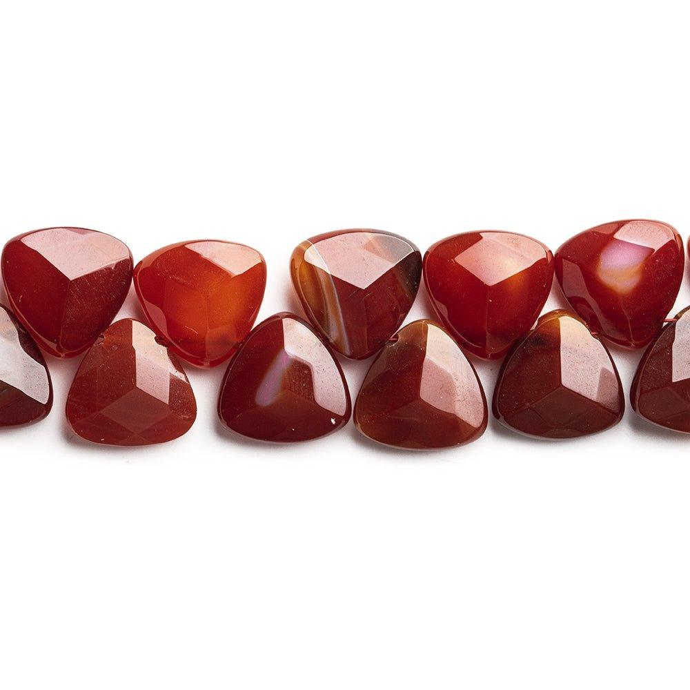 Orange Marshmallow Agate Faceted 13x13mm Top Drilled Triangles 8 inch strand - The Bead Traders