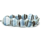 Owyhee Denim Blue Opal banded faceted fancy shapes 8 inch 13x13-16x16mm 11 beads - The Bead Traders