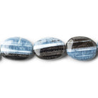 Owyhee Denim Blue Opal banded plain ovals 8 inch 16x13-17x13mm 9 beads - The Bead Traders