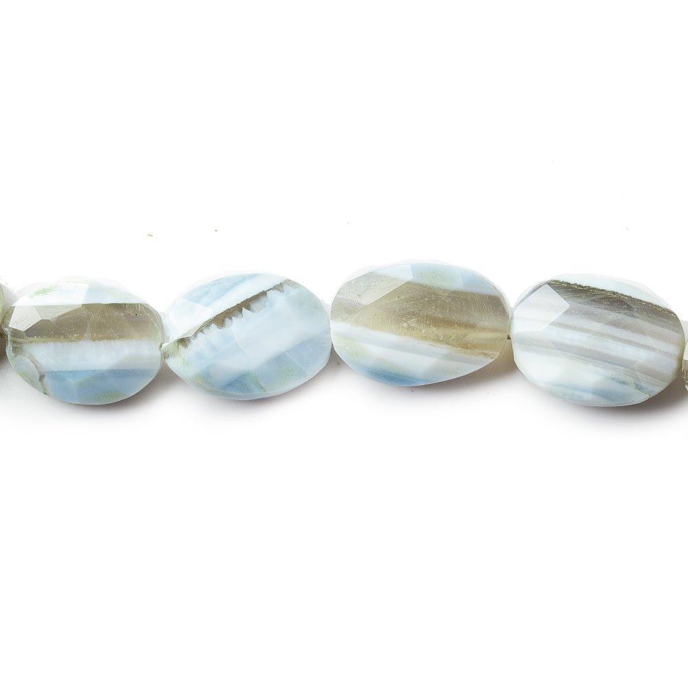 Owyhee Denim Blue Opal Faceted Oval Beads 10x7-12x9mm 8 inch 16 pieces - The Bead Traders