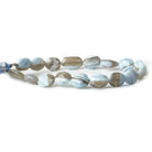 Owyhee Denim Blue Opal Faceted Oval Beads 10x7-12x9mm 8 inch 16 pieces - The Bead Traders