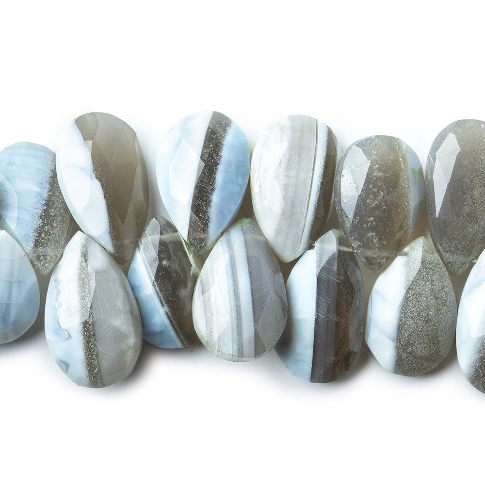 Owyhee Denim Blue Opal Faceted Pear Beads 8 inch 13x10-17x10mm 41 pieces - The Bead Traders