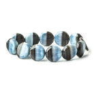 Owyhee Denim Blue Opal plain coins 7 inch 13-16mm 10 beads - The Bead Traders