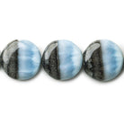 Owyhee Denim Blue Opal plain coins 7 inch 13-16mm 10 beads - The Bead Traders