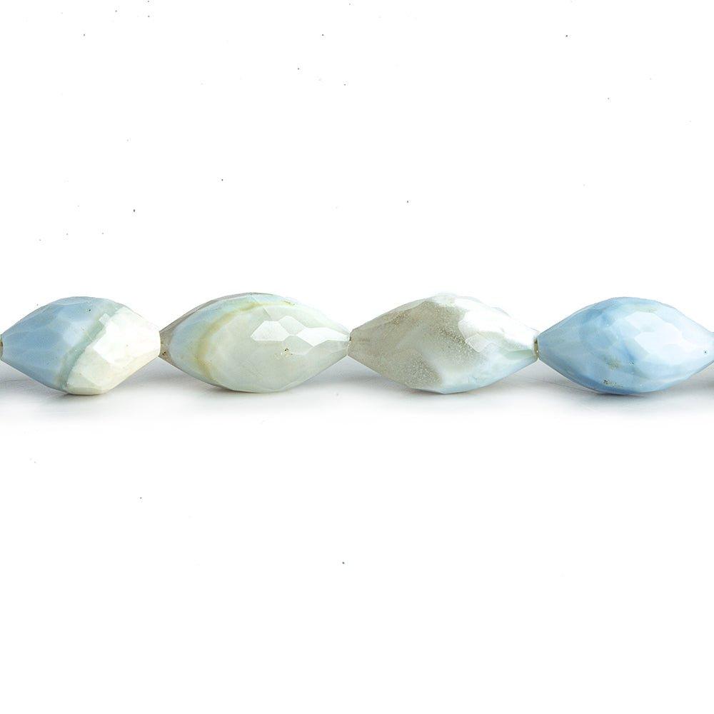Owyhee Denim Blue Opal straight drilled faceted marquise 8.5 inch 16 beads 12x7-14x7mm - The Bead Traders