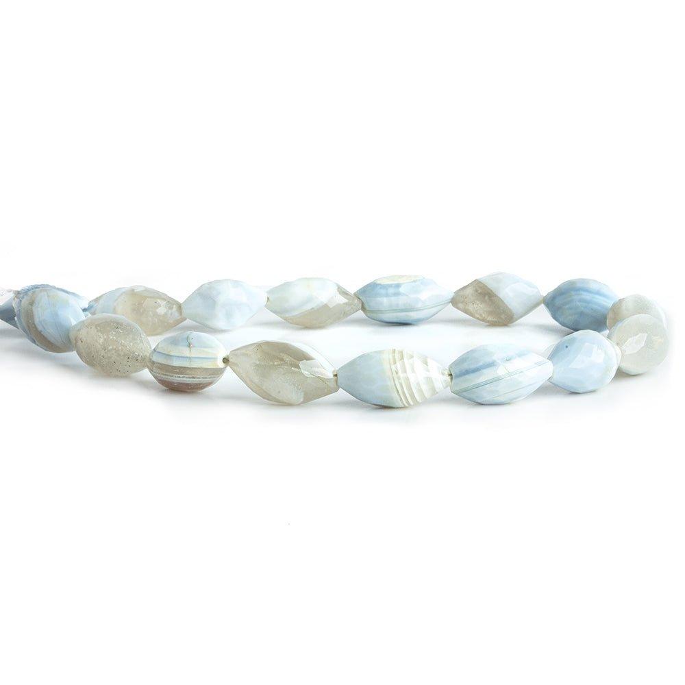 Owyhee Denim Blue Opal straight drilled faceted marquise 8.5 inch 16 beads 12x7-14x7mm - The Bead Traders