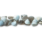 Owyhee Denim Blue Opal Top Drilled Triangle Beads 8 inch 8x9x9mm 38 pieces - The Bead Traders