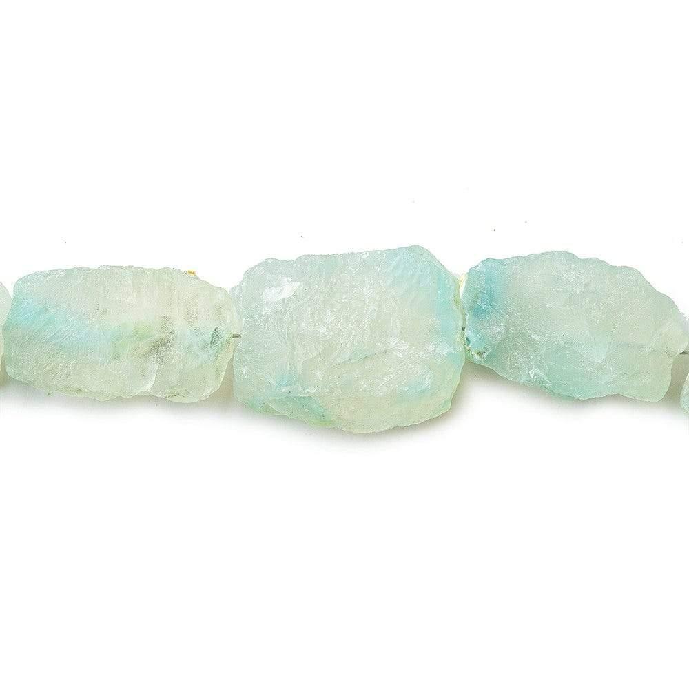 Pale Blue Agate Beads Hammer Faceted Rectangles - The Bead Traders