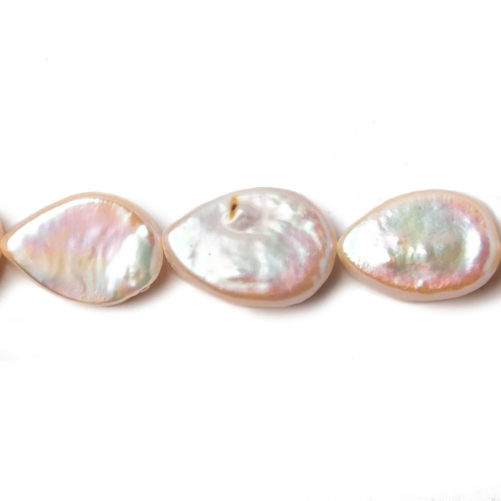 Pale Pink Freshwater Pearls Straight Drilled 14-15mm Pears - The Bead Traders