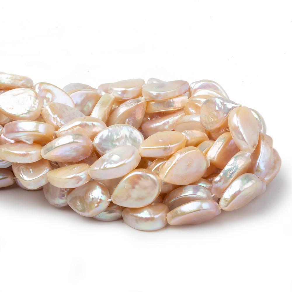 Pale Pink Freshwater Pearls Straight Drilled 14-15mm Pears - The Bead Traders