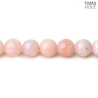Pale Pink Peruvian Opal plain round beads 16 inch 59 pieces 7mm - The Bead Traders