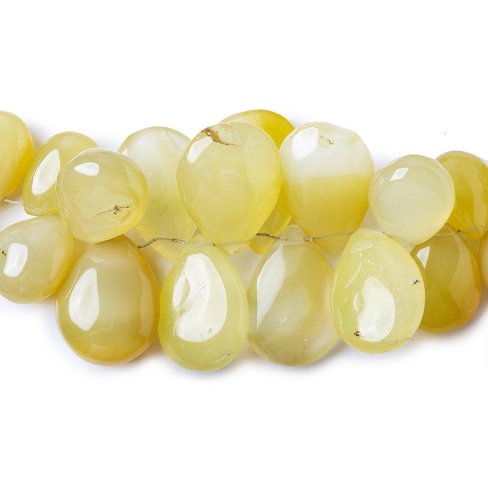 Pale Yellow Chalcedony Beads Plain 10-20mm Pears - The Bead Traders