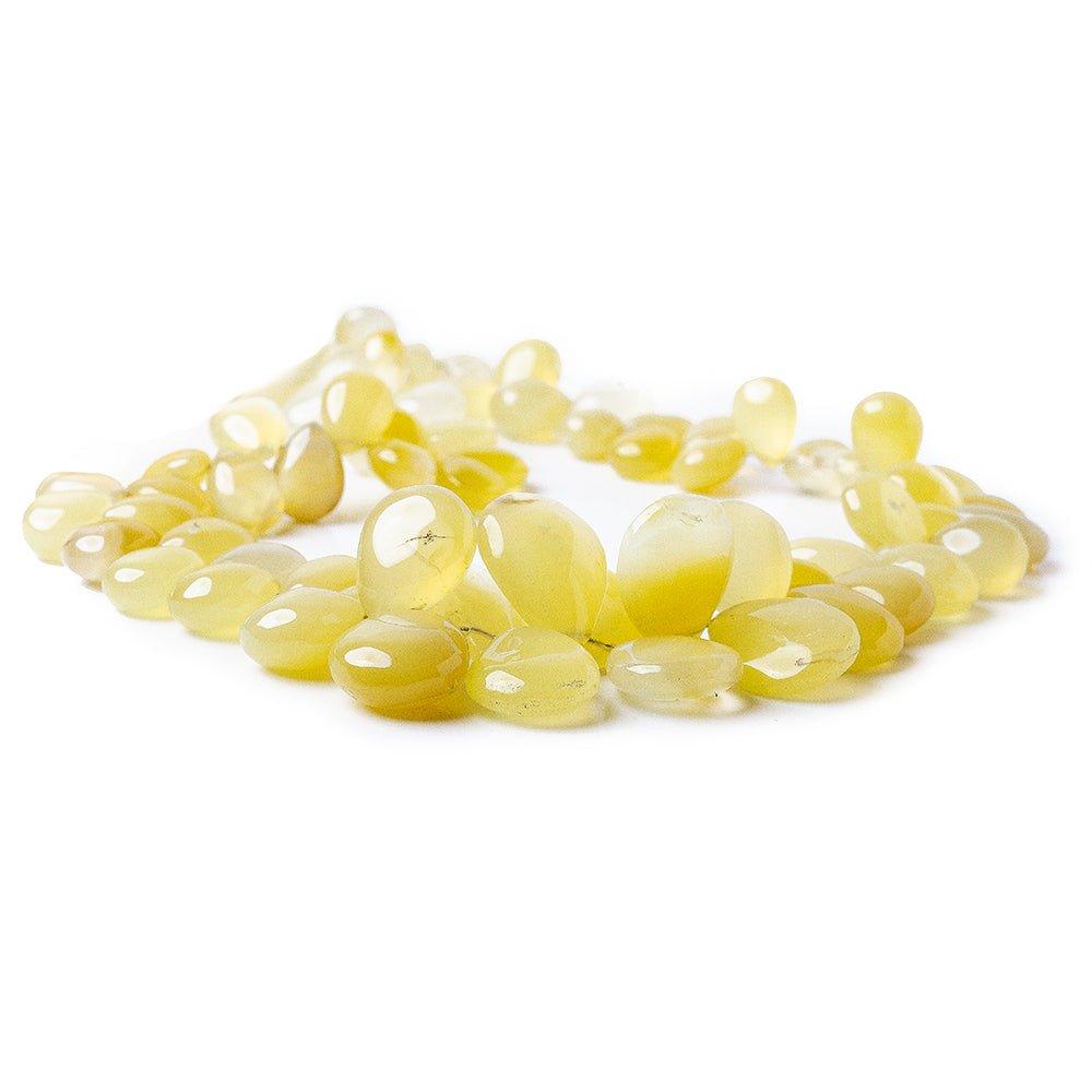 Pale Yellow Chalcedony Beads Plain 10-20mm Pears - The Bead Traders