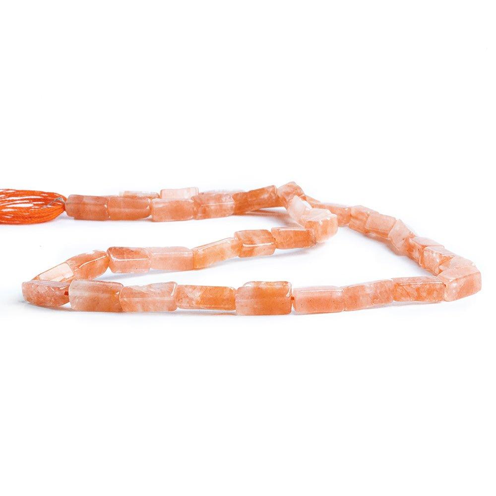 Peach Aventurine Plain Rectangle Beads 14 inch 35 pieces - The Bead Traders