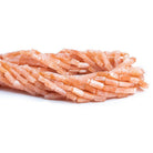 Peach Aventurine Plain Rectangle Beads 14 inch 35 pieces - The Bead Traders