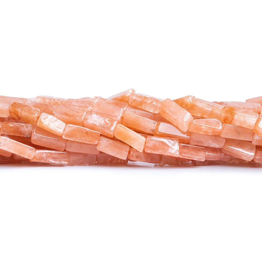 Peach Aventurine Plain Rectangle Beads 14 inch 35 pieces - The Bead Traders