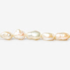 Peach Baroque Freshwater Pearl Strand 15 inch 35 pieces 11x9mm - The Bead Traders