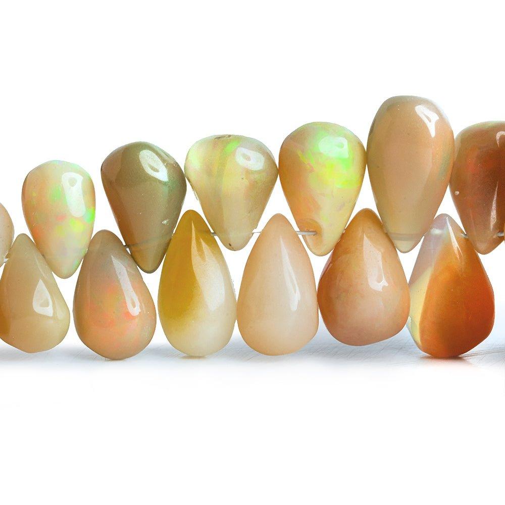 Peach Ethiopian Opal Plain Teardrop Beads 7.5 inch 60 pieces - The Bead Traders