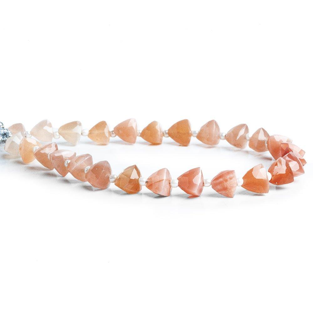 Peach Moonstone Faceted Trillion Beads 7 inch 25 pieces - The Bead Traders