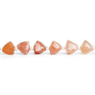 Peach Moonstone Faceted Trillion Beads 7 inch 25 pieces - The Bead Traders