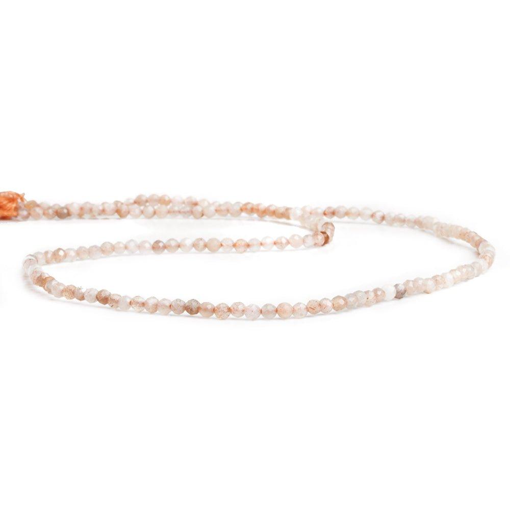 Peach Moonstone Microfaceted Round Beads 12 inch 160 pieces - The Bead Traders