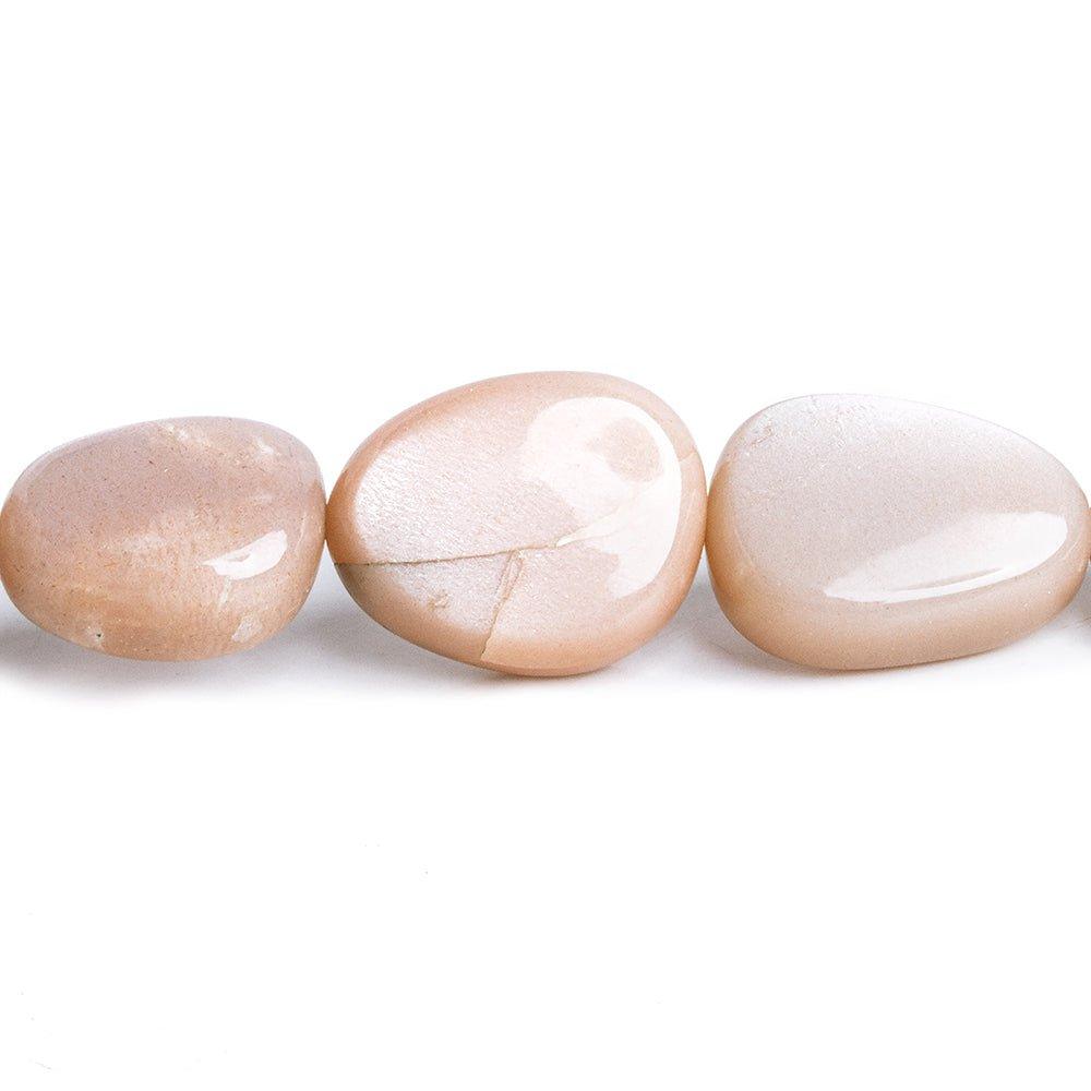 Peach Moonstone Plain Nugget Beads 17 inch 30 pieces - The Bead Traders