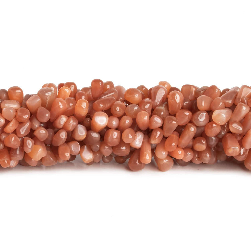 Peach Moonstone Plain Teardrops 12 inch 90 beads - The Bead Traders
