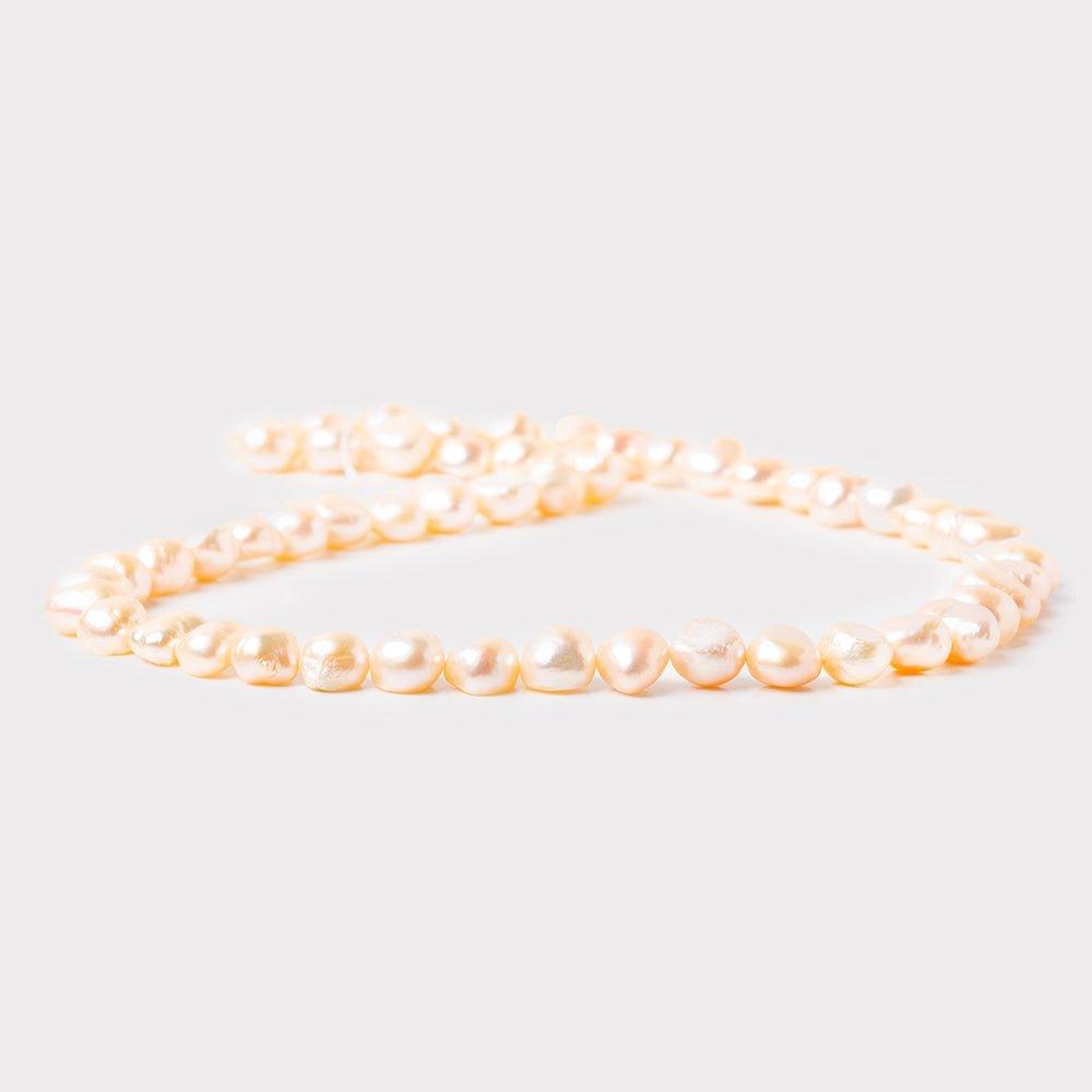 Peach Side Drilled Baroque Freshwater Pearl 15" length, 7x6-9x7mm, 53 pcs - The Bead Traders