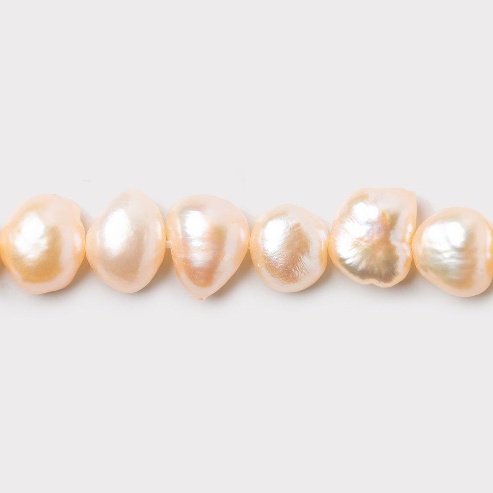 Peach Side Drilled Baroque Freshwater Pearl 15" length, 7x6-9x7mm, 53 pcs - The Bead Traders