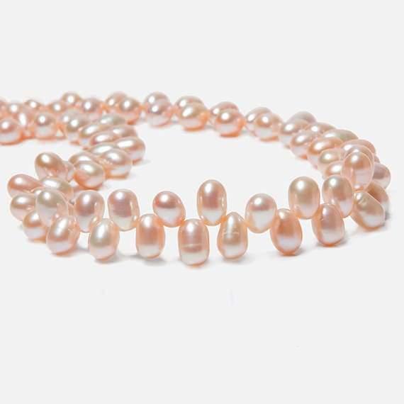 Peach Top Drilled Oval Freshwater Pearls 15.5 inch 90 pcs - The Bead Traders