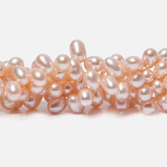 Peach Top Drilled Oval Freshwater Pearls 15.5 inch 90 pcs - The Bead Traders