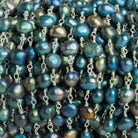 Peacock Baroque Pearls Silver Chain by the Foot 27 pieces - The Bead Traders