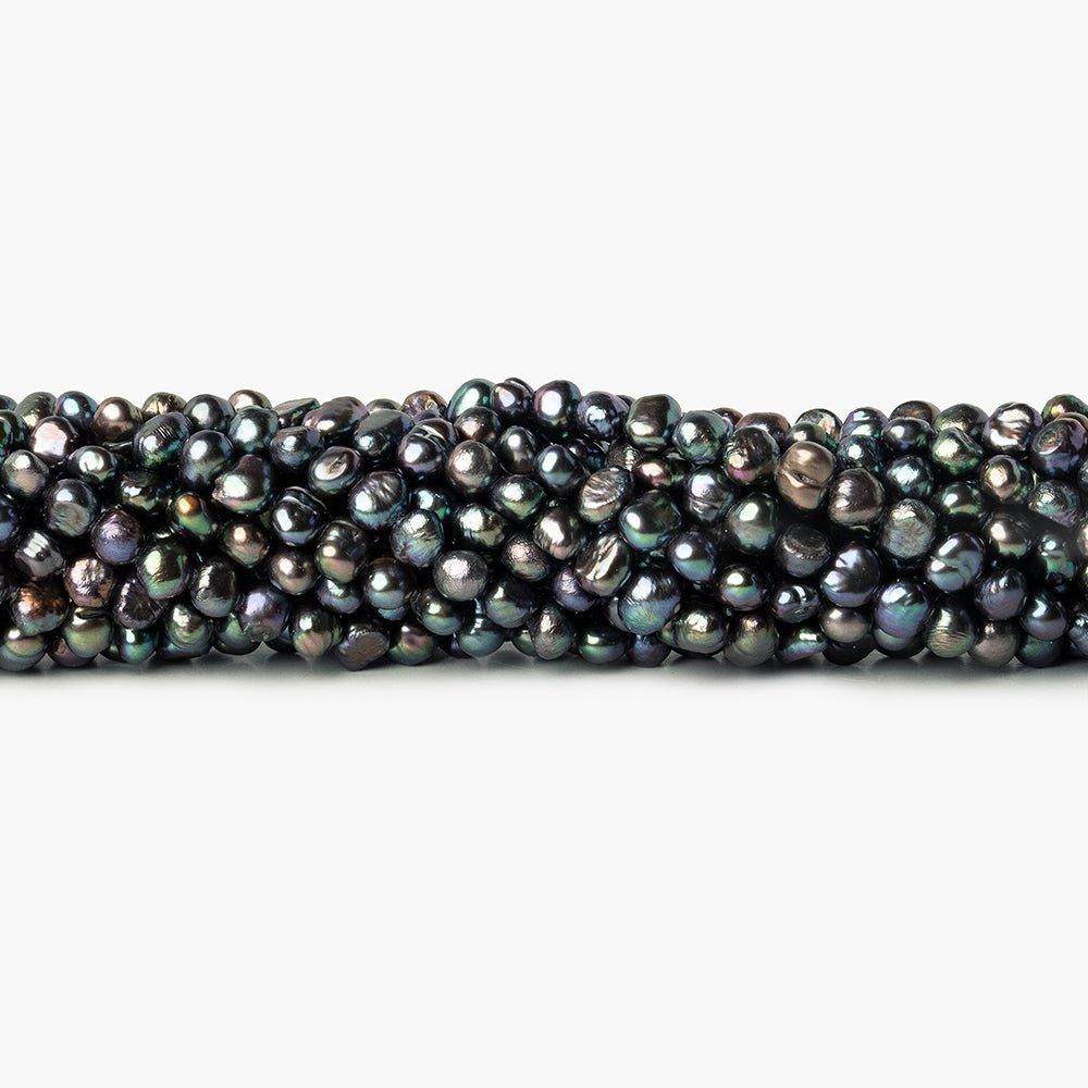 Peacock Grey Baroque Side Drilled Freshwater Pearls 16 inch 85 pieces 5x3-6x4mm - The Bead Traders
